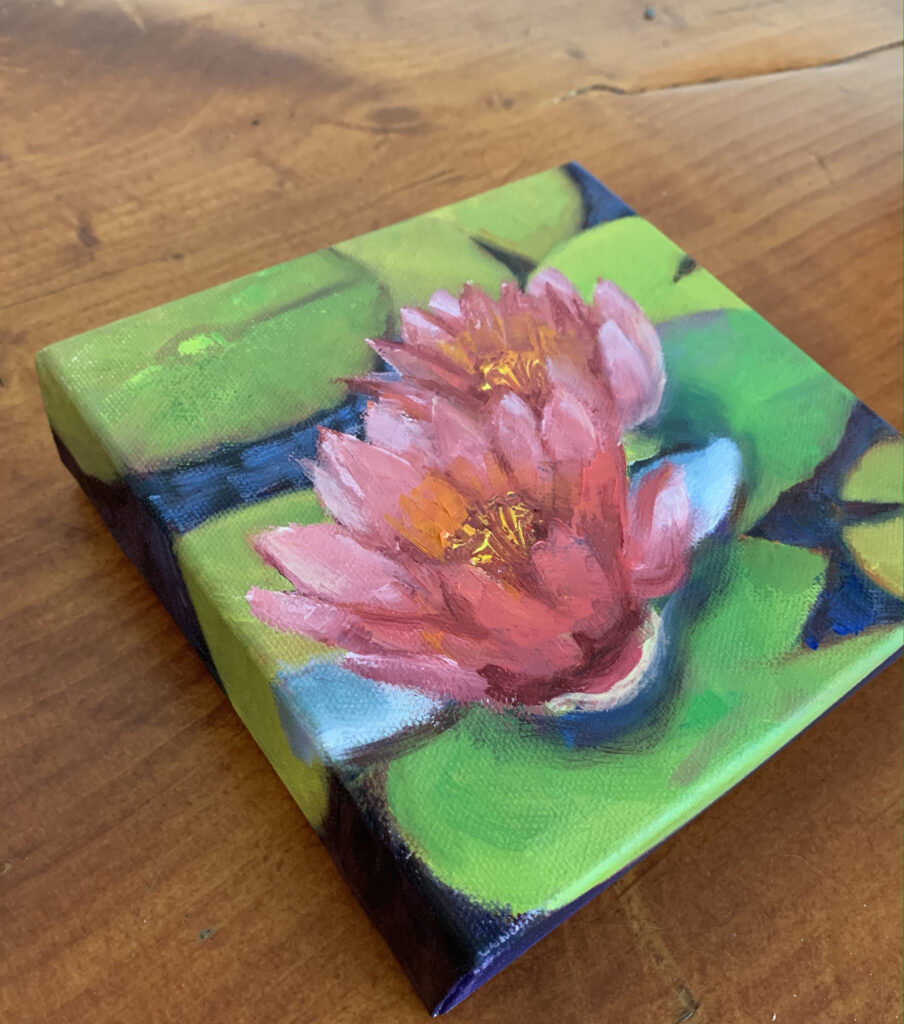 Lilies for Bra-Vo, 6 x 6 gallery wrapped canvas